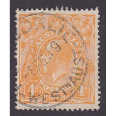 Australian    King George V    4d Orange   Single Crown WMK Plate Variety 2R58..
